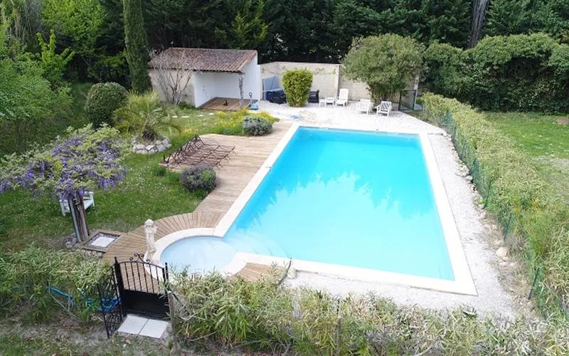 Aerial view of the pool