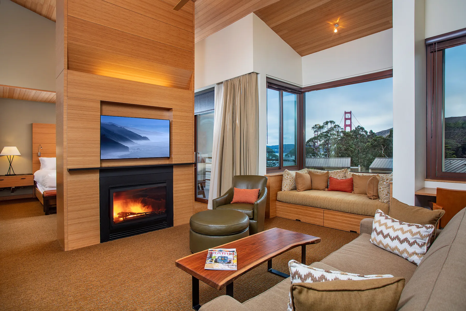Living room in a Contemporary King Suite