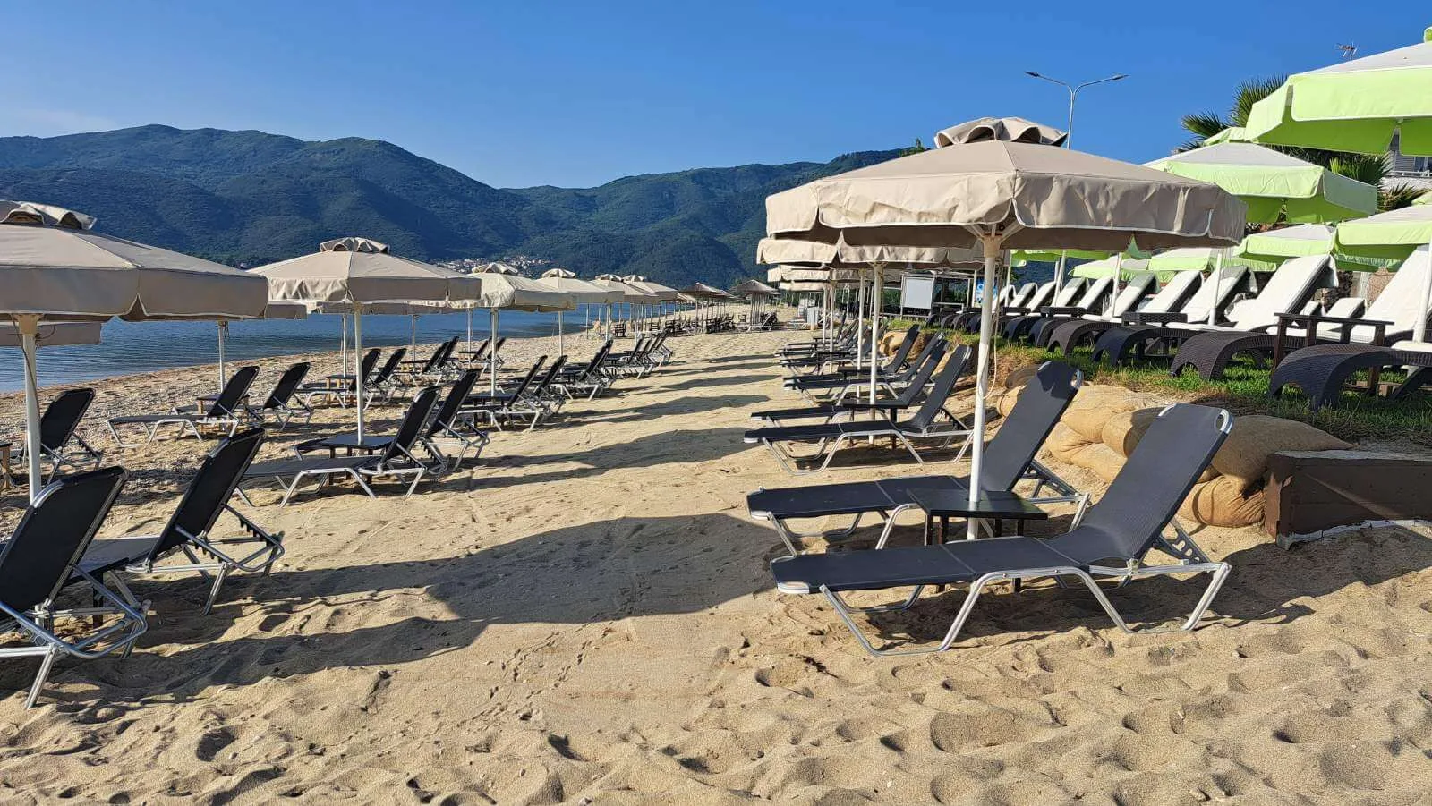 Organized beach area