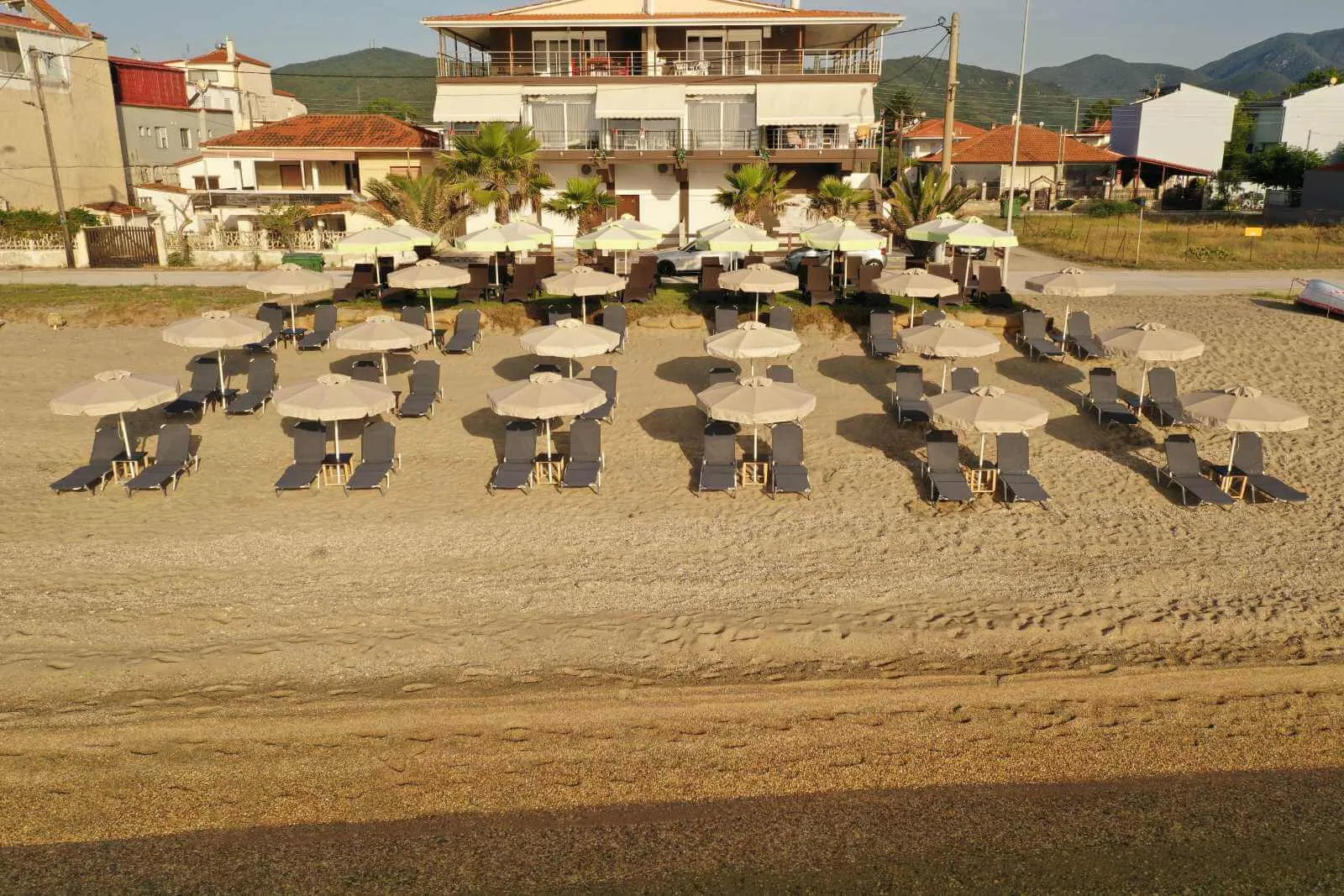 Organized beach at Odyssea Studios