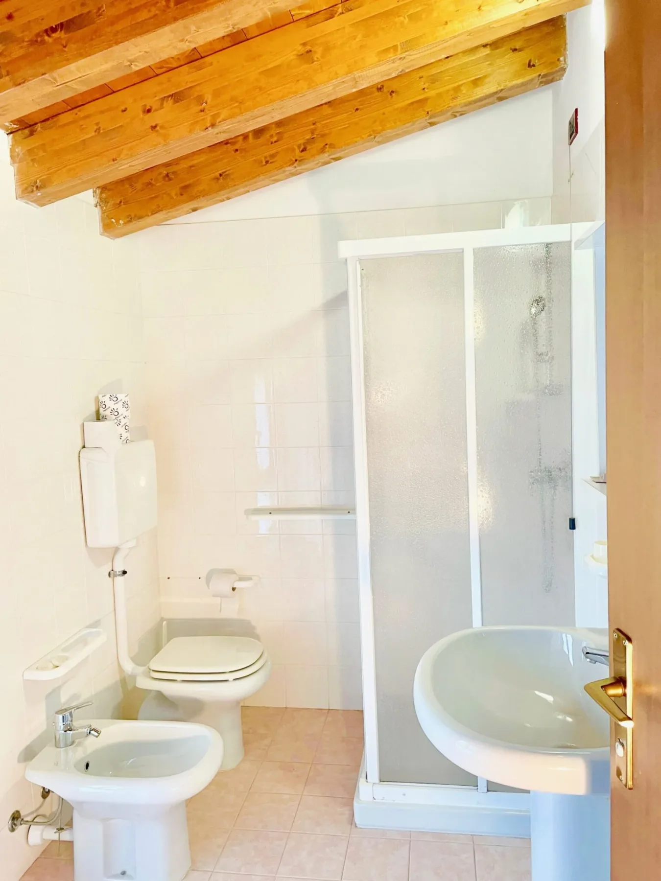 Hotel Edelweiss bathroom with shower and bidet