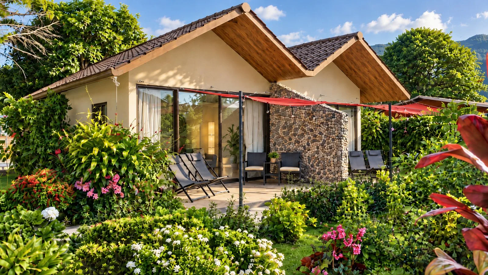 Casita de Villa Alejandro con terraza privada y jardín tropical