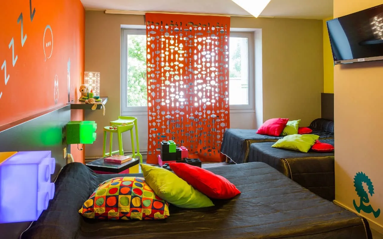 Double bed and single sofa bed