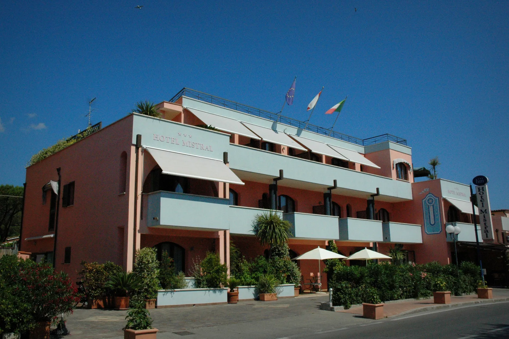 Hotel terrace entrance