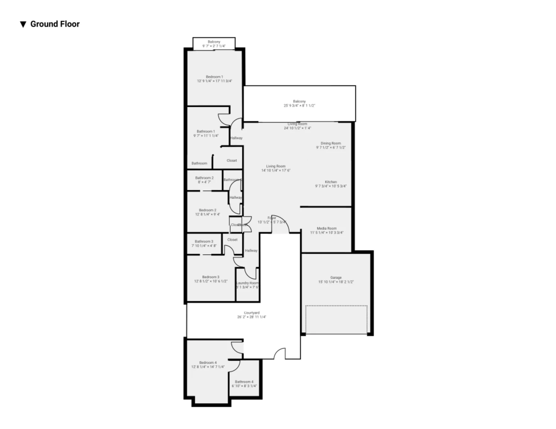 Un plano de planta baja muestra la distribución de las habitaciones y los pasillos.