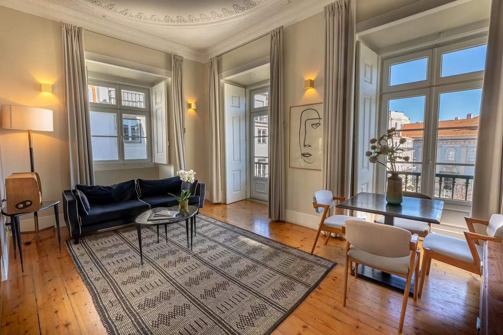 Two-bedroom apartment with square view image.