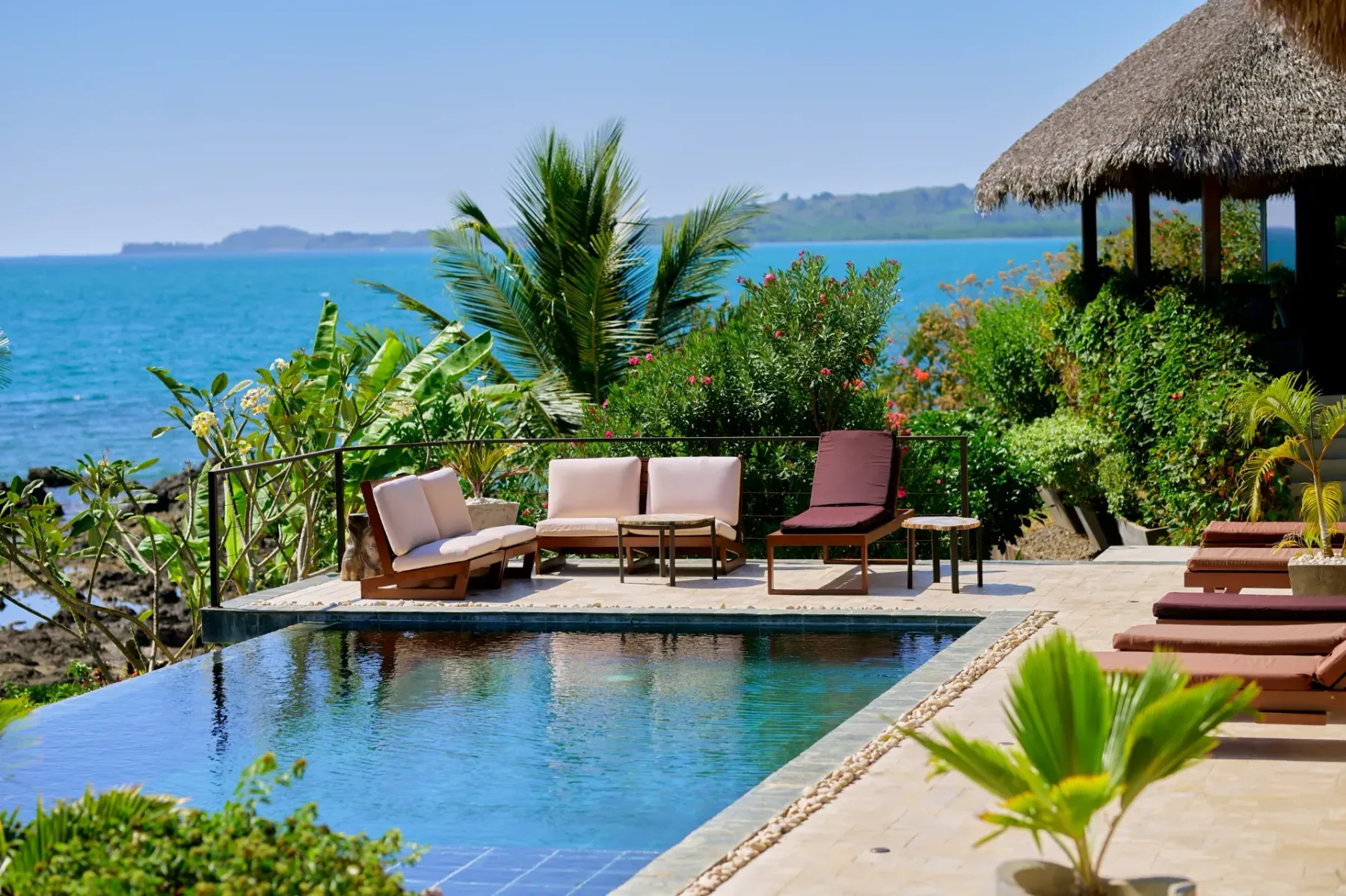 Private pool at a seaside villa