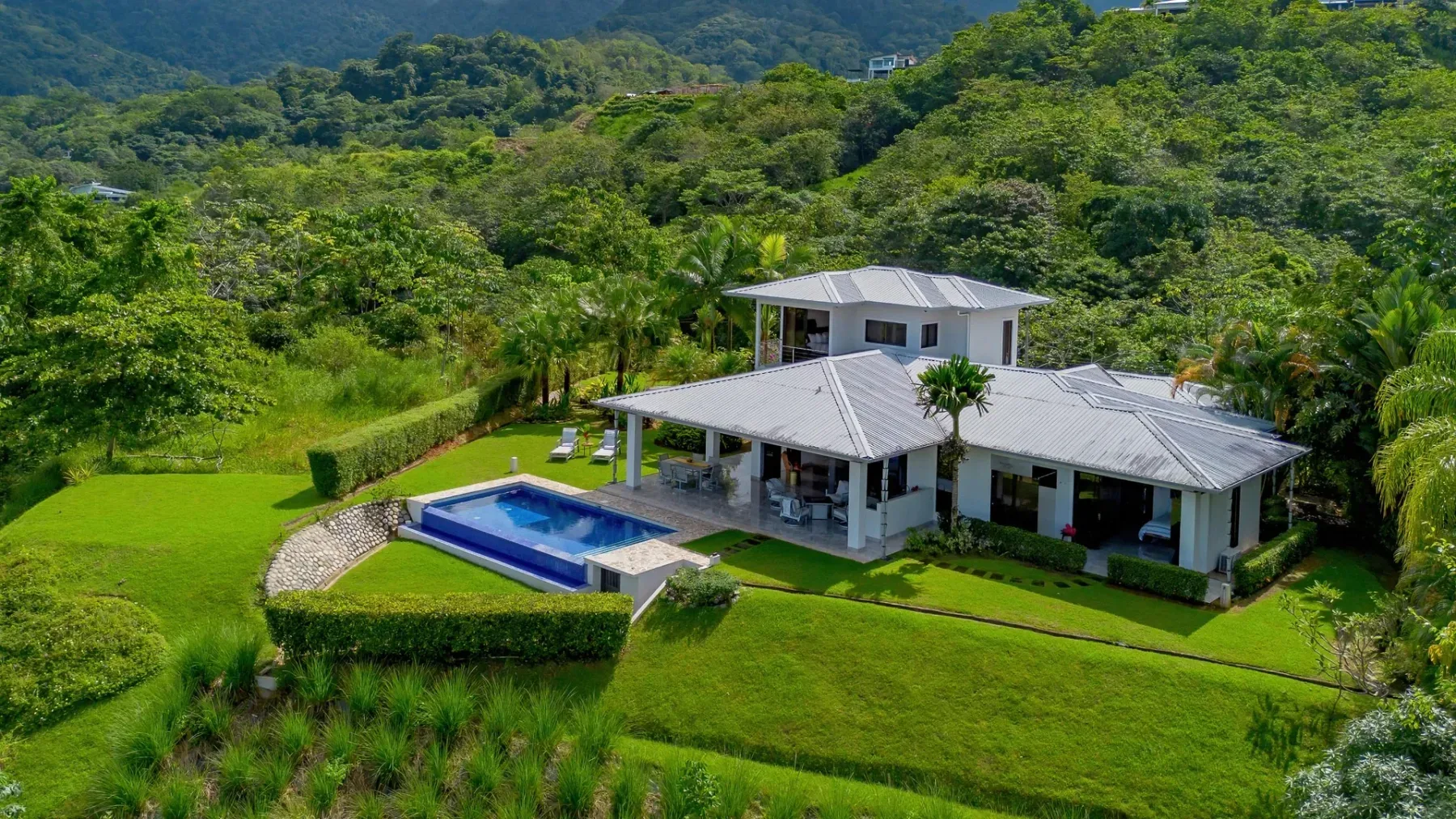 Aerial view of the villa