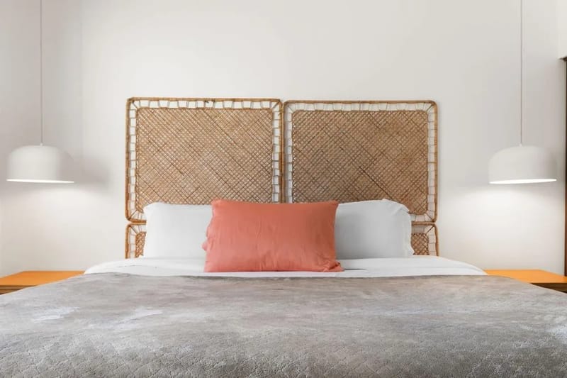 Peaceful bedroom with stylish details.