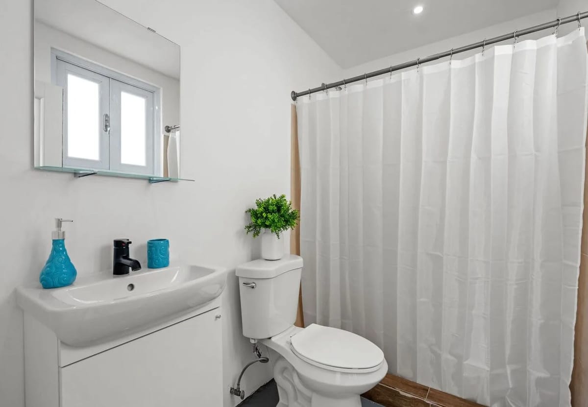 Renovated bathroom with shower