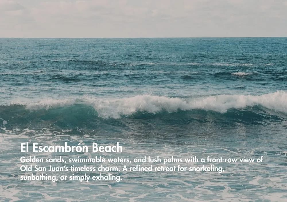 Cerca de las arenas doradas y las aguas aptas para nadar de la playa El Escambrón. ¡Sus vacaciones en la playa le esperan!