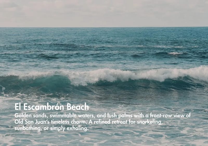 Cerca de las arenas doradas y las aguas aptas para nadar de la playa El Escambrón. ¡Sus vacaciones en la playa le esperan!