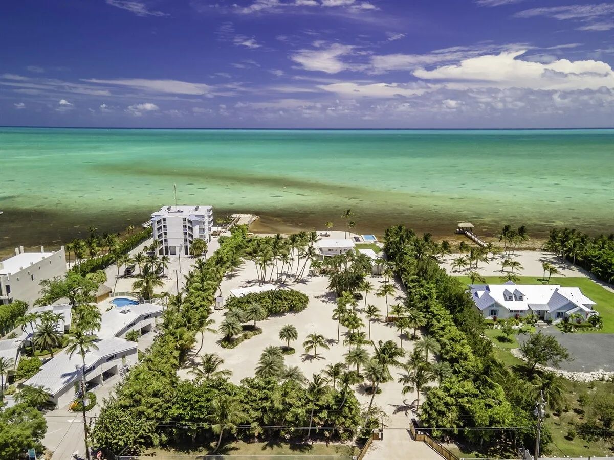 Aerial view of the oceanfront property