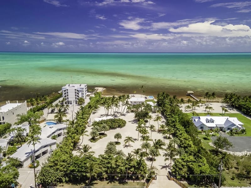 Aerial view of the oceanfront property