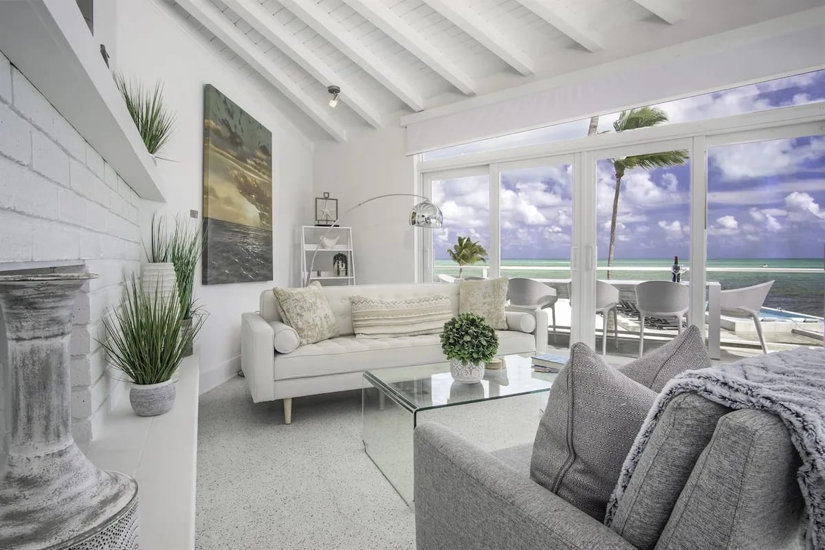 Living room with ocean views