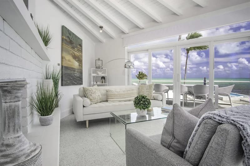 Living room with ocean views