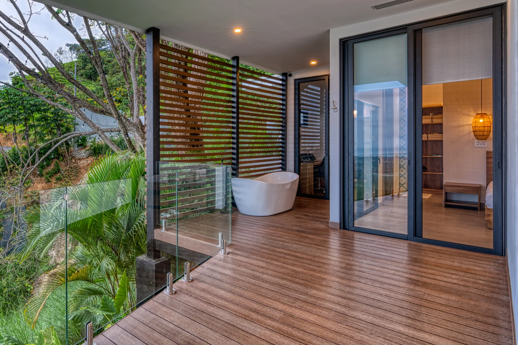 Master deck with outdoor tub